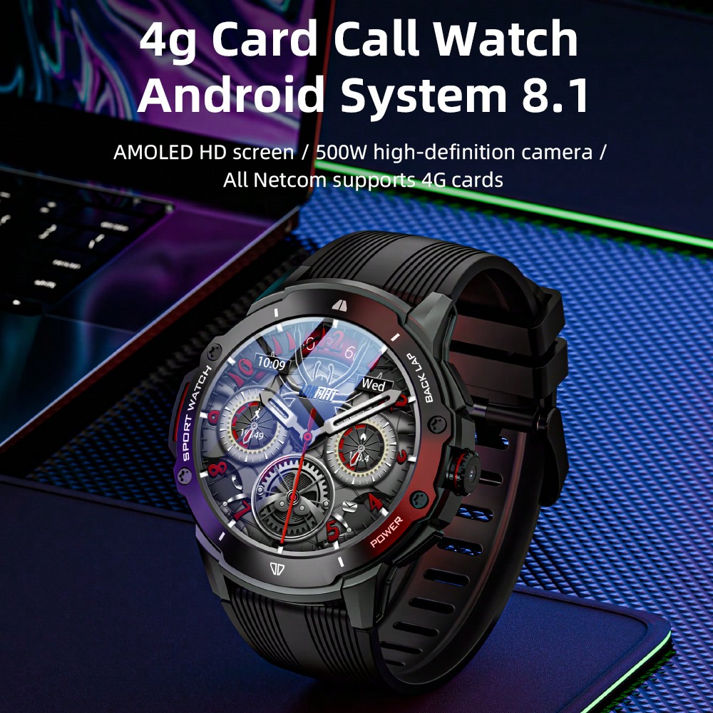 LOKMAT ساعة ذكية LOKMAT APPLLP مع شاشة AMOLED مقاس 1.43 بوصة وبدقة 466*466 بكسل، لها فتحة لبطاقة SIM ومكالمات مستقلة والاتصال بالإنترنت عبر الواي فاي وتحميل تطبيقات من طرف ثالث